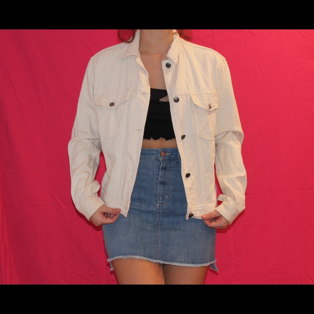 White jean jacket with print!